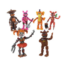 Fnaf 6 stuks Five Nights at Freddy's actiefiguren met lichtgevende elementen, beweegbaar speelgoed met