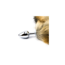 Plug anal en queue de renard roux de style fantastique poilu