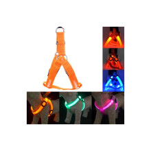 (Oranssi, L rinnanympärys 43-60 cm) Usb-ladattava LED-nailoninen koiranpantavaljaat vilkkuvalla valolla