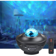 LED-projector met oceaan-, golf- en sterrenhemelverlichting en muziekluidspreker.