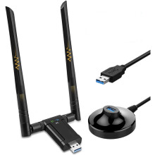 1200 Mbps:n pitkän kantaman USB-WiFi-sovitin, kaksoisbandinen langaton sovitin 5 GHz/867 Mbps + 2,4