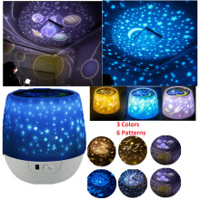 LED-nachtlampje met draaiende sterren en maan, projectorlamp voor de kinderkamer