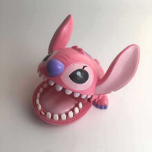(Roze) En Stitch Lilo Big Mouth Bite Finger Game Figuurtje Lastig Prank Speelgoed Cadeau voor Kinderen