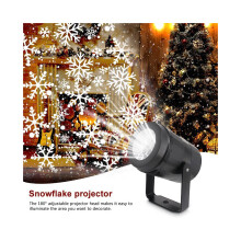 LED-projectorlampen met sneeuwvlokken voor binnen, kerstdecoratie met sneeuwvaleffect.