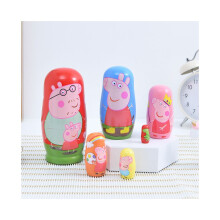 6-kerroksinen Peppa Pig käsinmaalattu matryoshka venäläinen luova sisustuslahjalelu