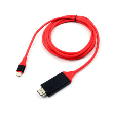(Punainen Type-C - HDMI -kaapeli) Type-C - USB-C 4K HDMI USB 3.0 3-in-1 -keskittimen sovitinkaapeli