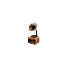Retroäänilevysoitin, bluetooth-kaiutin, radio, musiikki, MP3-soitin, PÄHKINÄ