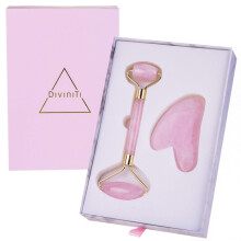 Rosenquarz-Roller und Gua Sha – Geschenkbox für Frauen – Jade-Roller fürs Gesicht, Gesichtsmassagege