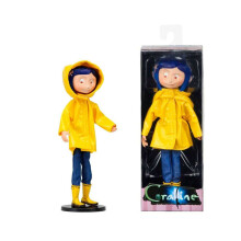 7-tuumainen Coraline Bendy -muotinukke sadetakissa ja saappaissa - irrotettava vaatehahmo lahjaksi