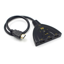 HDMI-switch 4K, vergulde 3-poorts HDMI-splitter, ondersteunt 4K