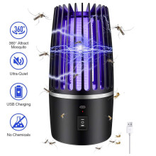 2-in-1 USB oplaadbare muggenlamp met 360 UV-val, stil (20 dB), geschikt voor binnen en buiten, bereik