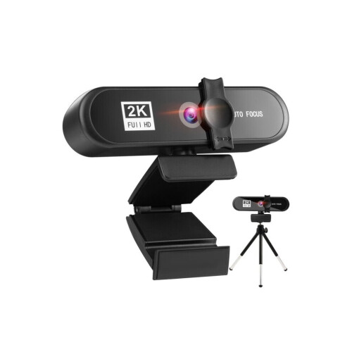 2K HD-webcam met USB 3.0-aansluiting en ingebouwde microfoon voor pc, computer, laptop, videowebcam