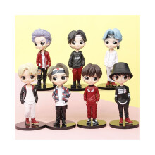 (Generatie 6) 7-delige set BTS Bt21 Bangtan Boys Tiny Tan beeldjes model cadeau voor fans