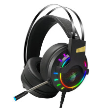 Casque gaming filaire USB K3 pour PC, stéréo 7.1 canaux, basses profondes, éclairage RGB et micro intégré