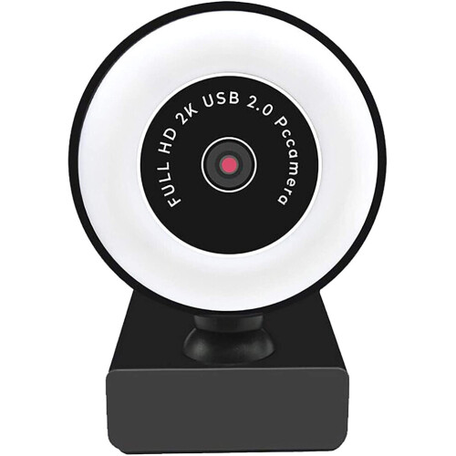KKCDBH Webcam HD 1080P met microfoon, ringlamp, USB Pro computerwebcam, videocamera voor Mac