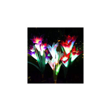 LED Solar Leliebloemlampjes 3-pack, 12 koppen, 7 kleurenwisselende tuinlampen met bredere voet