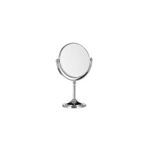 Relaxdays Vergrootspiegel voor de kaptafel, Ronde staande make-upspiegel, Cosmetica, Dubbelzijdig, HWD: