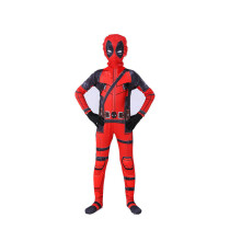 (Vain kangasta, 8-9 vuotta) Lasten ja poikien Deadpool Halloween-juhla Cosplay-asu Naamiaisasu