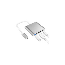 USB-C naar HDMI-adapter 4K, Type-C naar 4K HDMI 3-in-1 multiport-adapter, multiport Type-C-adapter met