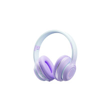 (Paars) Muziekheadset met kleurverloop, Bluetooth-koptelefoon, draadloze LED-verlichting en microfoon,