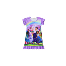(Violet, 6-7 ans) Robe de nuit Encanto Mirabel pour fille, jupe plissée, nuisette