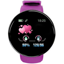 (Paars) Waterdichte smartwatch met hartslag- en bloeddrukmeter voor Android en iOS