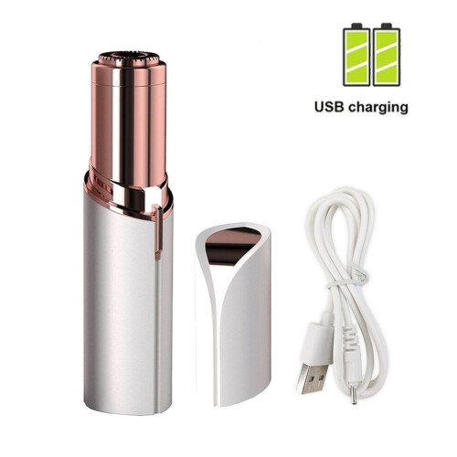 Gezichtshaarverwijderaar (USB oplaadbaar) 18K verguld (wit)