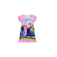 (Rosa, 6-7 Jahre) Encanto Mirabel Nachtkleid für Mädchen, Faltenrock, Nachthemd
