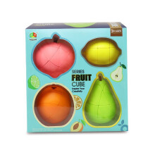 FanXin Fruchtwürfel ohne Aufkleber, Birne, Orange, Pfirsich, Zitrone, Rubix Cube Packung