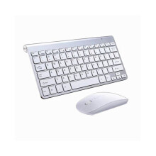 Kabellose Tastatur und Maus für Mini-Laptops, Macs und Desktop-PCs – Silber