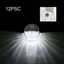 (Scherfverlichting, 12 lampjes) LED-verlichting op zonne-energie voor schutting, terras of paal, zwarte