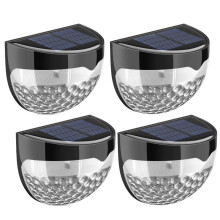 TOPELEK Solar Fence Lights, decoratieve verlichting met 6 LED's voor in de tuin, waterdichte draadloze