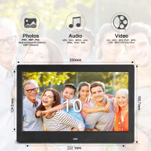 SeeKool Digitaler Bilderrahmen mit 10-Zoll-Bildschirm und hoher Auflösung (1024 x 768 Pixel), Anzeig