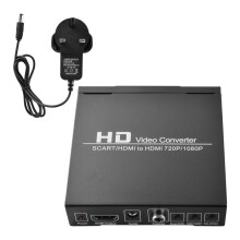 SCART HDMI naar HDMI-converter videoadapterbox met 3,5 mm coaxiale audio-uitgang.