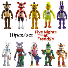 Set van 10 FNAF Five Nights at Freddy actiefiguren - Lichtgevende PVC verzamelobjecten, 14-15,5 cm hoog