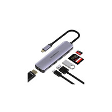 Newmight 6-in-1 USB-C-Dockingstation mit HDMI-Adapter für MacBook Pro und andere USB-C-Geräte mit HD