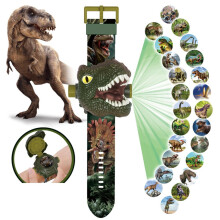 (Tyrannosaurus) Elektronische Kinderprojektionsuhren, digitale Kinderuhren mit 24 Projektionen, 3D-C