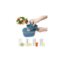 Vegetable Slicer with Drain Basket 4 in 1 Chopper Kitchen Mandolin Slicer Professional Adjustable Food Slicer for Onion Potato Slicer Cutter and Julie