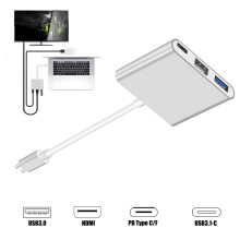 USB 3.1 Type-C USB-C naar vrouwelijke HUB 4K HD HDMI data- en oplaadadapterkabel 3-in-1