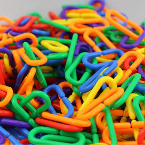 400pcs Colorful Plastic Interlocking Bucket Clips Kids Educational Toy 2