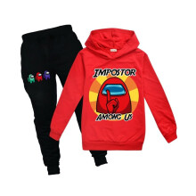 (Rot, 5-6 Jahre) Among Us Trainingsanzug-Set für Kinder: Hoodie, Sweatshirt, Hose, Loungewear
