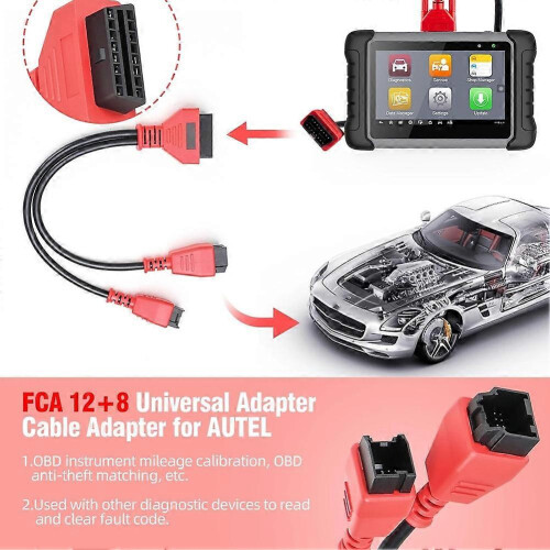 12+8 Adapter Cable for Chrysler, Dodge Ram, Jeep - Bypass Security Gateway for Autel Maxisys 2