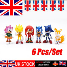 6 stuks Sonic the Hedgehog actiefiguurtjes als taarttopper, verjaardagscadeau, kinderspeelgoed