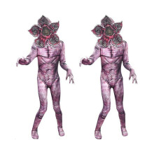 (7-8 jaar) Kinder Stranger Things Demogorgon Cosplay Kostuum: Monster Jumpsuit Masker Set