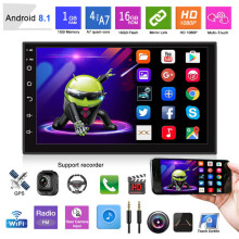 7" Dubbel DIN Android 8.1 autoradio met navigatiesysteem, GPS, wifi en Bluetooth