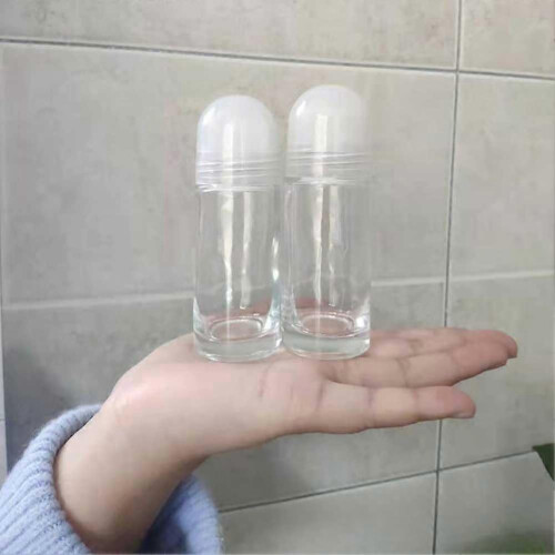 2 Pcs Clear Glass Roller Bottles for Essential Oils, Refillable Roll-On Containers with Clear Cap 1