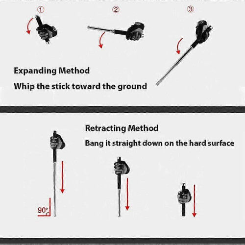 3-Section Telescopic Ultralight Adjustable Walking Poles for Hiking 1