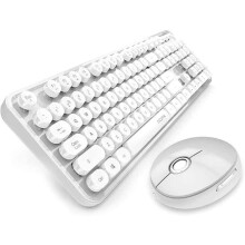 (valkoinen) Langaton näppäimistö- ja hiirisetti, Bluetooth-näppäimistö