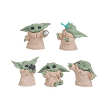 5 stuks Baby Yoda actiefiguren uit de Mandalorian-serie.