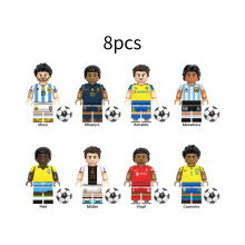 (Stijl 3) 8 stuks voetbalsuperster bouwblokken speelgoed Messi Ronaldo mini poppetje cadeau figuurtje